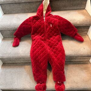 Burberry Red Quilted Kids Snowsuit